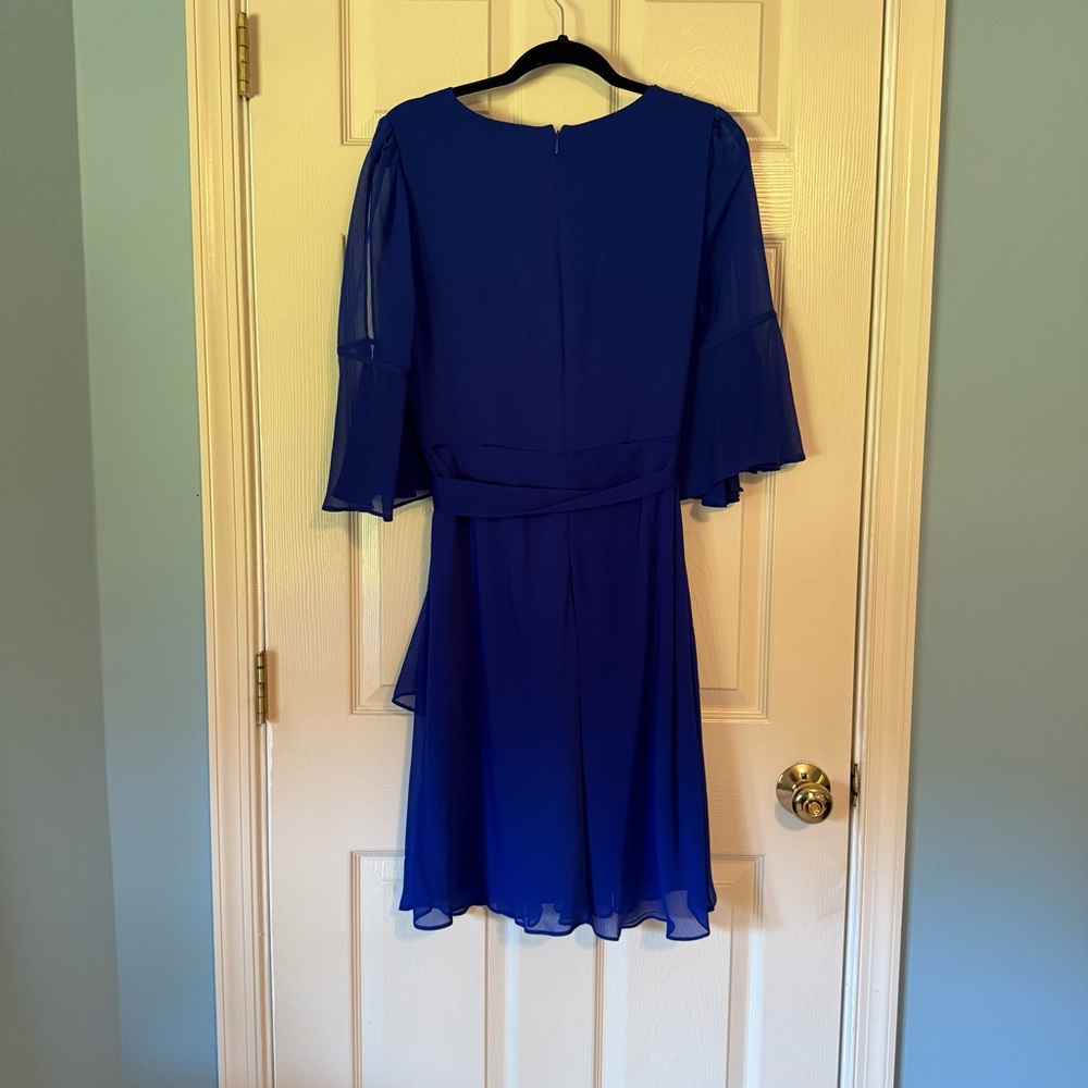 Royal Blue Cold Shoulder Cocktail Dress - Size 12, DKNY - Picture 4 of 5